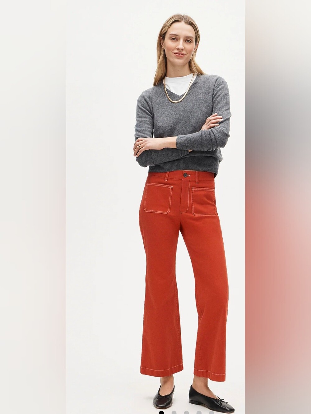 J. Crew Womens Charley Kickout Crop Pants In Crimson. Size 27 NWT